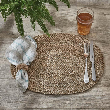 Oval Jute Braided Placemats - Beige Set Of 6 Park Designs - The Fox Decor